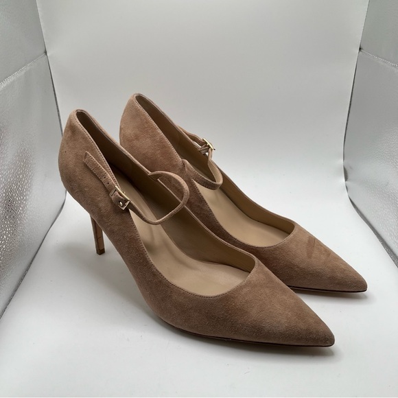 NWOB L’Agence Jolie Pointed Toe Pump suede Mary Jane heels size 12 women